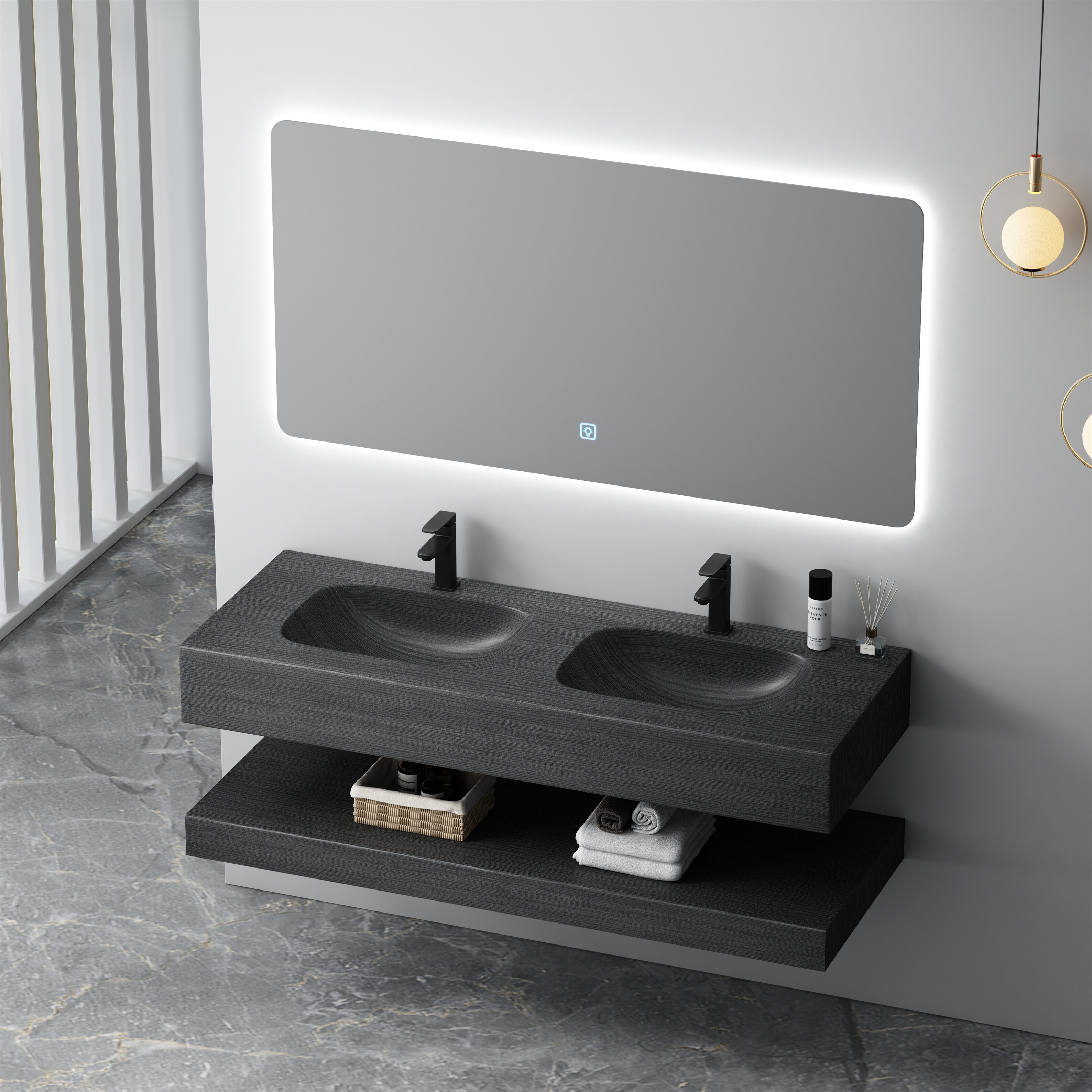 Vanity Series 2 – Floating Corian SPP+PVC Bathroom Cabinet image 6